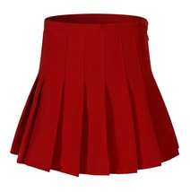 Girl&#39; Short Mini Pleated Solid Tennis Sports Skirts (XS, Wine red) - £18.68 GBP
