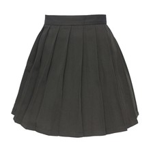 Girl&#39;s Solid Pleated High Waist Cosplay Skirts(XS,Black) - £18.92 GBP
