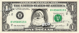 SANTA CLAUS on REAL Dollar Bill Cash Money Collectible Christmas Bank No... - $145.85 MXN