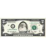 SANTA CLAUS on REAL Two Dollar Bill Cash Money Collectible Christmas Ban... - £9.56 GBP