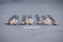 Set of 7 hair pins, Cluster cream pins, Wedding accessories, Bridal hairdo - £23.59 GBP
