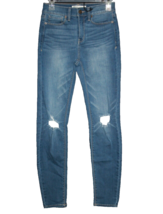 MUDD Jeans Women&#39;s Size 3 High Rise Skinny Stretch Med Wash Destroyed Denim NWOT - £10.60 GBP