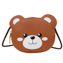 Brown Bear Zippered Crossbody Purse with Braided Strap - New - $14.99