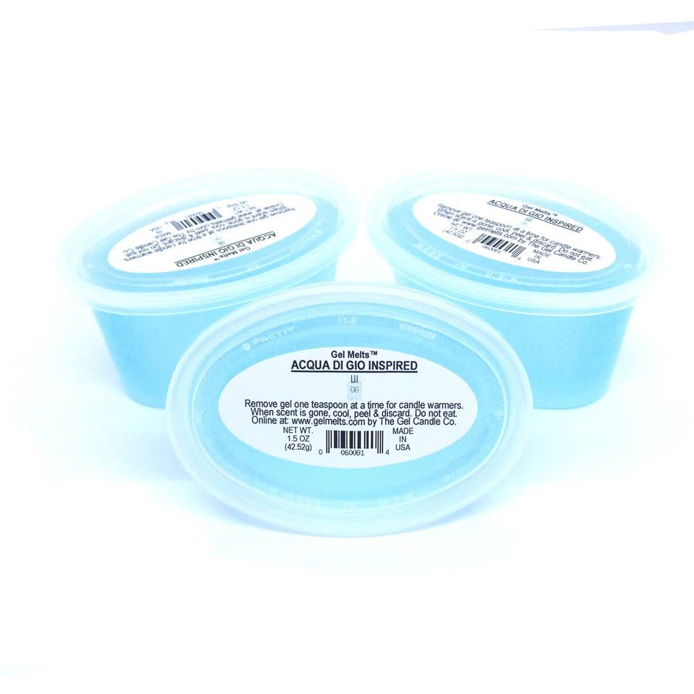 3 Pack of Designer ACQUA DI GIO INSPIRED aroma Long Lasting Gel Melts gel wax f - $5.77