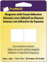 ProMag Square Magnets W/Foam Adhesive 1&quot; 4/Pkg - £11.63 GBP