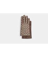 Coach Signature Jacquard And Leather Tech Gloves Size 7.5 MSRP $90 - $99.95