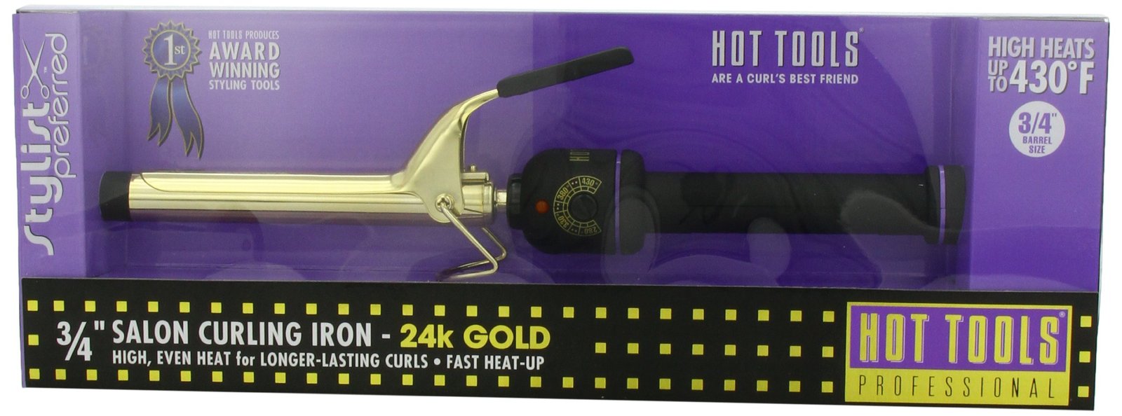 HOT TOOLS ¾" 24K GOLD CURLING IRON / WAND - 1101 - $29.30