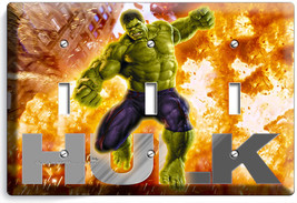 The Incredible Hulk Triple Light Switch Wall Plate Cover Boys Bedroom Room Decor - £12.51 GBP