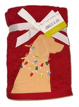 Jingles &amp; Joy Set of 2 Appliqued Reindeers Ivory Christmas Hand Towel Se... - $29.39