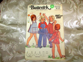 BUTTERICK 5332 toddler girl's 4 reversible jumper, pants, panties   (sew... - $3.50