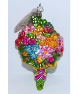 CHRISTOPHER RADKO HAND PAINTED GLASS FLOWER POWER BREAST CANCER 20TH ORN... - $60.65 CAD