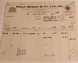 Vintage Phillip Morris &amp; Company Receipt from August 24 1945 Ephemera Ohio - £9.71 GBP