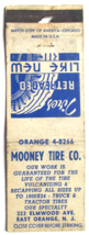 Mooney Tire Co. - East Orange, New Jersey 20 Strike Matchbook Cover Matchcover - £1.36 GBP