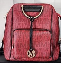 Mkf Collection Cora Milan M Signature Trendy Backpack By Mia K Red Leather Purse - $98.95