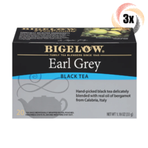 3x Boxes Bigelow Earl Grey Black Tea | 20 Pouches Per Box | 1.18oz - £16.16 GBP