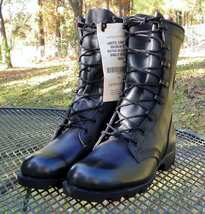 Vintage USA NOS 97 Rosearch US Military Issue 9&quot; Combat Boots Black Leather - 7W - £92.68 GBP