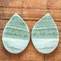 30.20 Cts Natural Green Lace Agate Loose Gemstones Match Pair 27mm X 19m... - $5.84