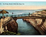 Tramonto Cliffs Ponte San Diego California Ca Unp DB Cartolina Z9 - $5.62