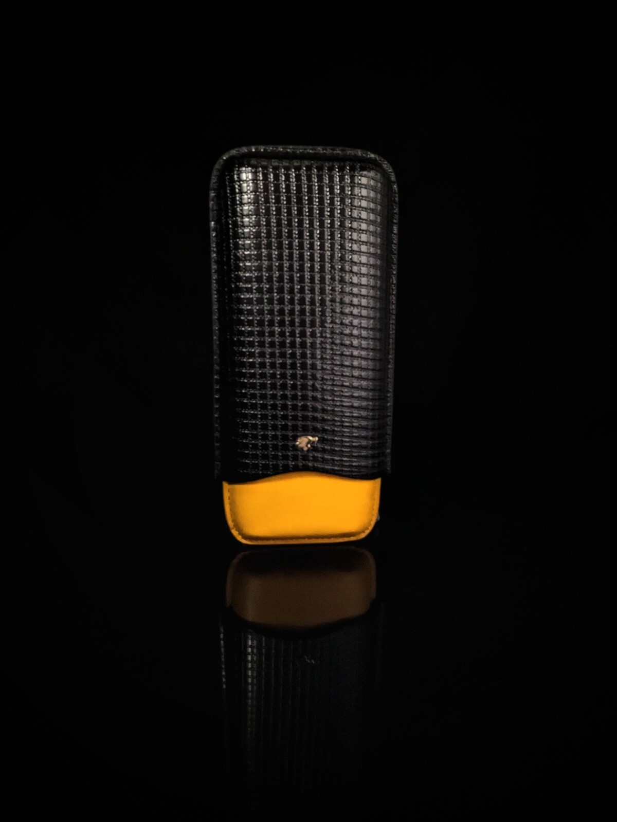 Black and Yellow  Leather Cigar Carrying Case New without Box - $79.00