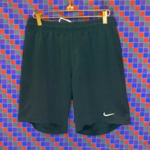Men&#39;s Nike Shorts Size Medium Plain Black Dri Fit Logo Shorts Lightweight(Black) - £14.11 GBP