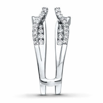 1.64 CT Imitation Diamant 14K Plaqué or Blanc Rehausseur Drapé Anneau de Mariage - £86.35 GBP
