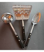 Vintage Ecko USA Stainless 3 Piece Utensil Set Flipper Ladle Slotted Spoon - $67.04 CAD