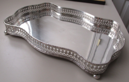 Antique Cheltenham Victorian Silverplate Reticulated Wavy Tray + Feet 11.5&quot; x 7&quot; - £102.25 GBP