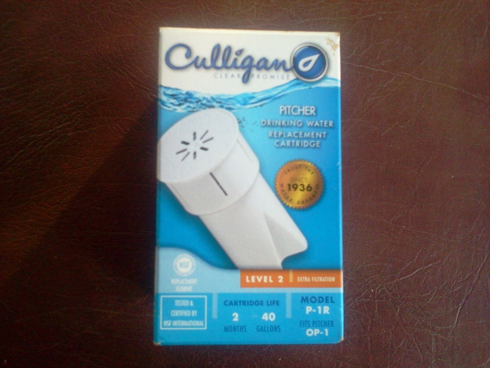 Culligan Pitcher Drinking Water Replacement Cartridge Level 2 Model P-1R NEW - $17.33