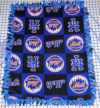 New York Mets Baby Blanket Fleece Pet Lap Black Blue 30&quot;x 24&quot; MLB Baseball - £34.32 GBP