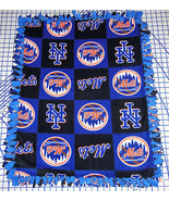 New York Mets Baby Blanket Fleece Pet Lap Black Blue 30&quot;x 24&quot; MLB Baseball - £33.79 GBP