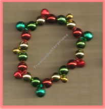 Christmas BRACELET #040 Colorful Jingle Bell Beaded Stretch--Green-Red-Gold--NEW - £4.74 GBP