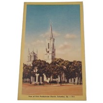 GEORGIA Postcard Front Street View First Presbyterian Church Columbus Vintage - $2.18