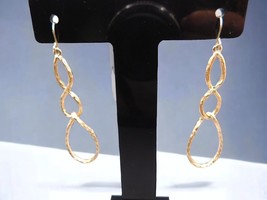 Cascade Spiral Dangling Earrings Women Pierced French Wire Open Work Gol... - £6.99 GBP