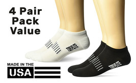 Top Flite Mens Sport Socks Cushion Cooling Mesh Athletic Nylon Low Cut Ankle 4PK - £11.85 GBP