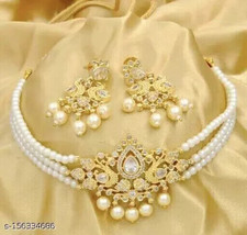 Kundan Choker Meena Necklace Earrings Jewelry Set Trending 2023 Latest Design 01 - £16.33 GBP