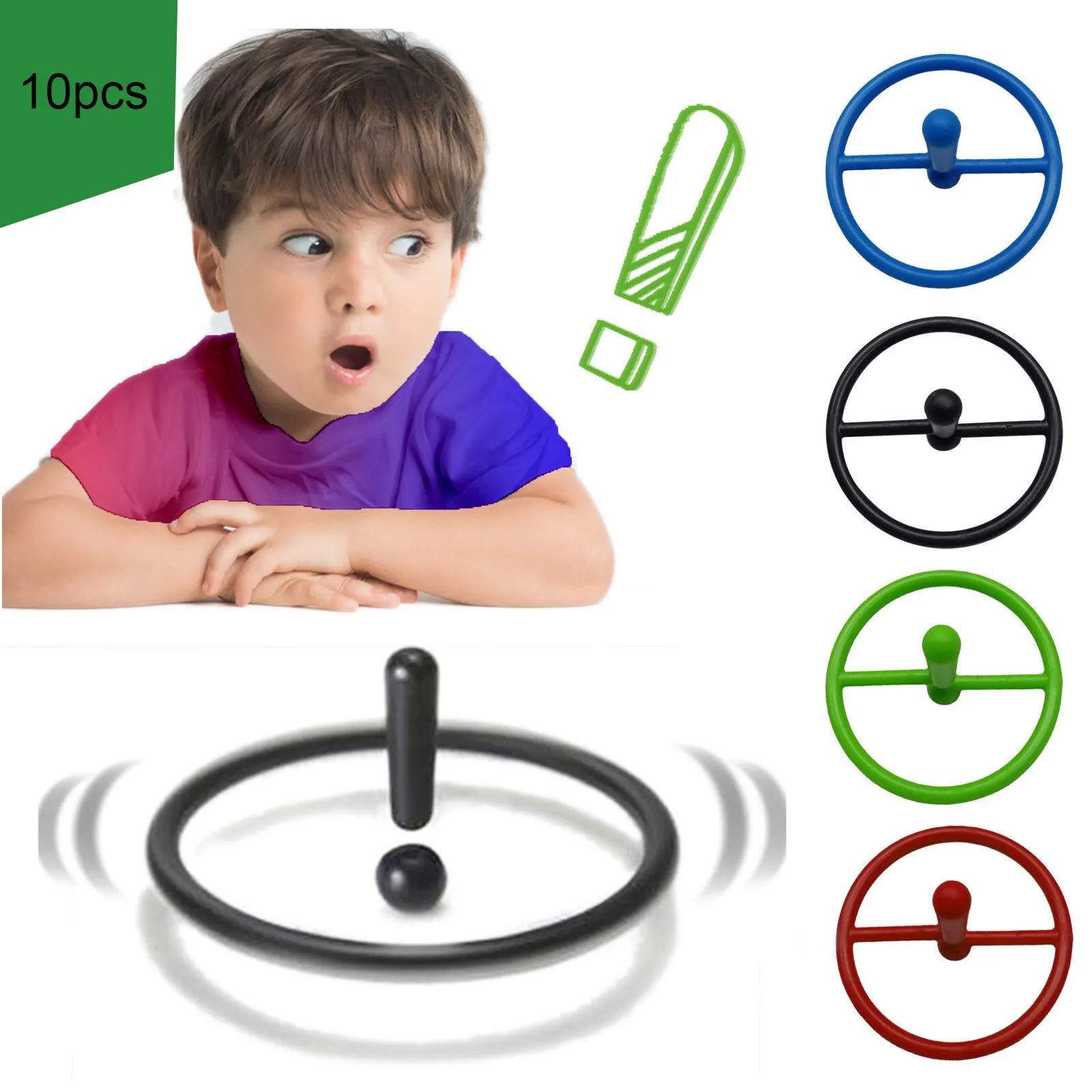 10Pcs Novelty Tops Forever Gyro Toy Circle Fidget Suspension Symphony Fun Party - £10.90 GBP