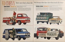 1961 Print Ad Corvair Rampside Pickup Truck,Corvan & Chevrolet Trucks - $22.30