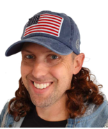 USA Mullet Hat with Attached Brown Hair Wig for an All American Billy Bo... - £12.54 GBP