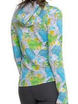 NWT Ladies IBKUL Paddy Lime Turquoise Long Sleeve Hoodie Golf Shirt M L & XL image 2