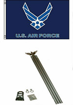 3X5 U.S. Air Force Wings Flag W/ 6&#39; Ft Aluminum Flagpole Flag Pole Kit E... - £36.64 GBP
