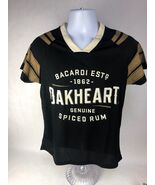 Bacardi Oakheart Spiced Rum Black Football  Jersey Shirt Women’s SMALL N... - $167.05 MXN