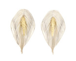 J. gabriel anthurium flower Women&#39;s Earrings .925 Silver and Gold 322604 - $349.00