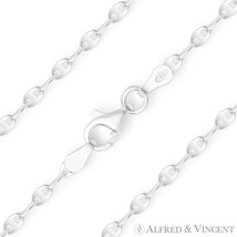925 Sterling Silver 2.3mm Curved Squash Marina Mariner Link Italy Chain Necklace - £17.30 GBP+