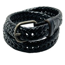 Women&#39;s Belt Black Genuine Leather on Bonded Leather Woven Size S - $17.99