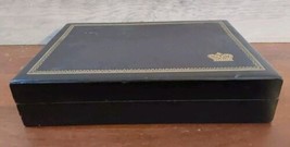 Vintage Mens Mid Century Crown Jewelry Box Red Velvet Lining 10x7 Tie Ta... - $41.78