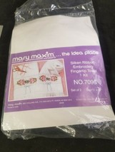 Mary Maxim Set of 2 Fingertip Towel Silken Ribbon Embroidery 7096 NEW 11x18 Kit - $9.50
