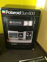 VINTAGE Polaroid Sun 600 LMS Land CAMERA Original BOX Booklet STRAP Blac... - $148.49