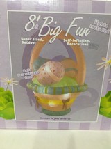 INFLATABLE EASTER BASKET 8 ft Wide Outdoor Yard Decoration. Missing one ... - $155.58