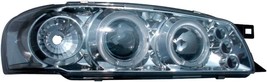 AS Pair LED DRL Halo Ring Lightbar Headlights Subaru Impreza 97-00 Chrome LHD - £165.29 GBP
