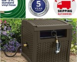 Outdoor Wicker Storage Box Garden Hideaway Water Hose Reel Bin Patio Con... - £52.82 GBP